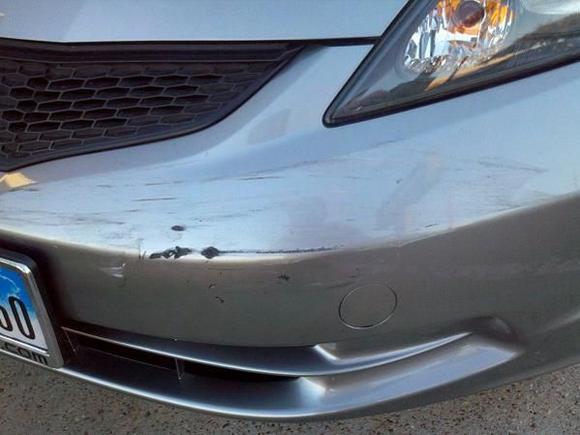Wrecked Front Bumper... Now I'm on a mission! Mugen Fit here I come!!!