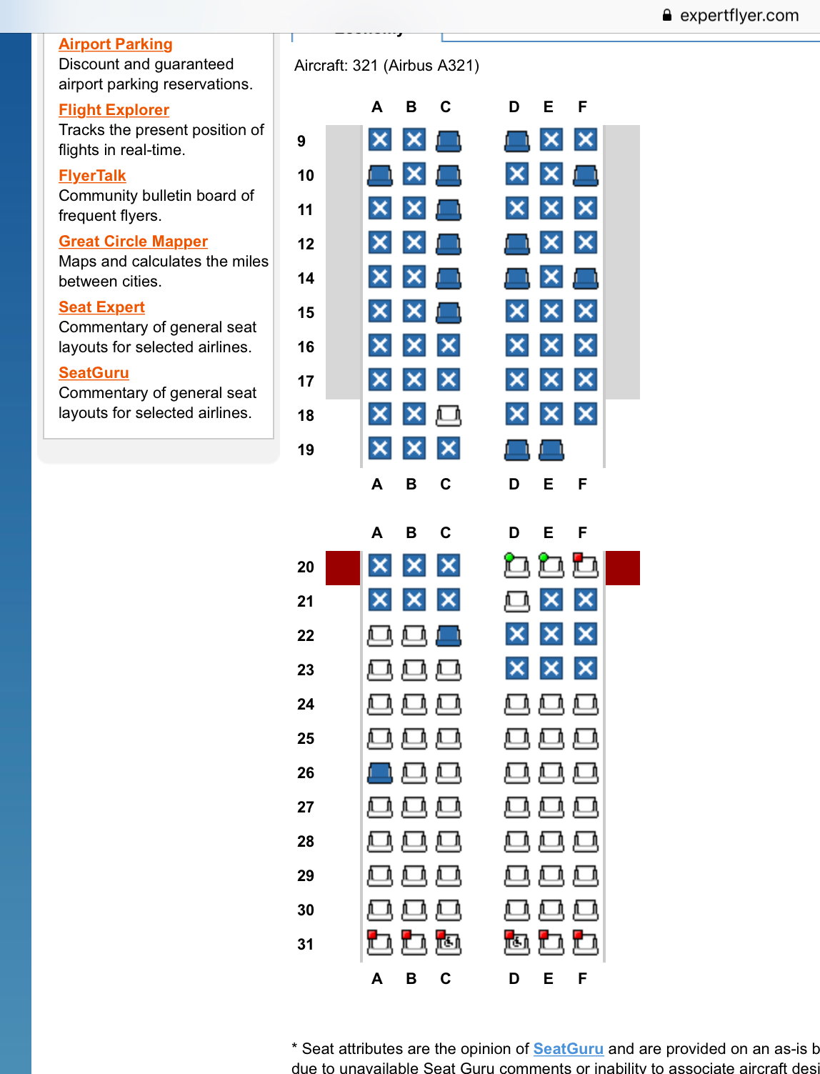 Flair Plane Seat Map