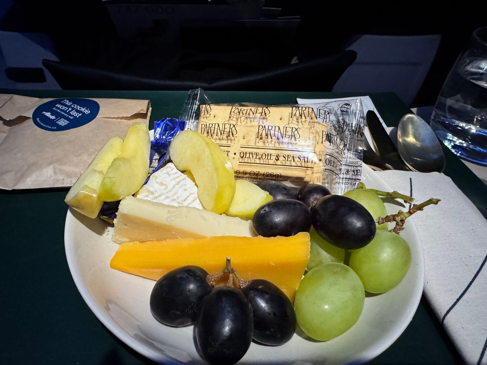 Cheese and fruit plate. 