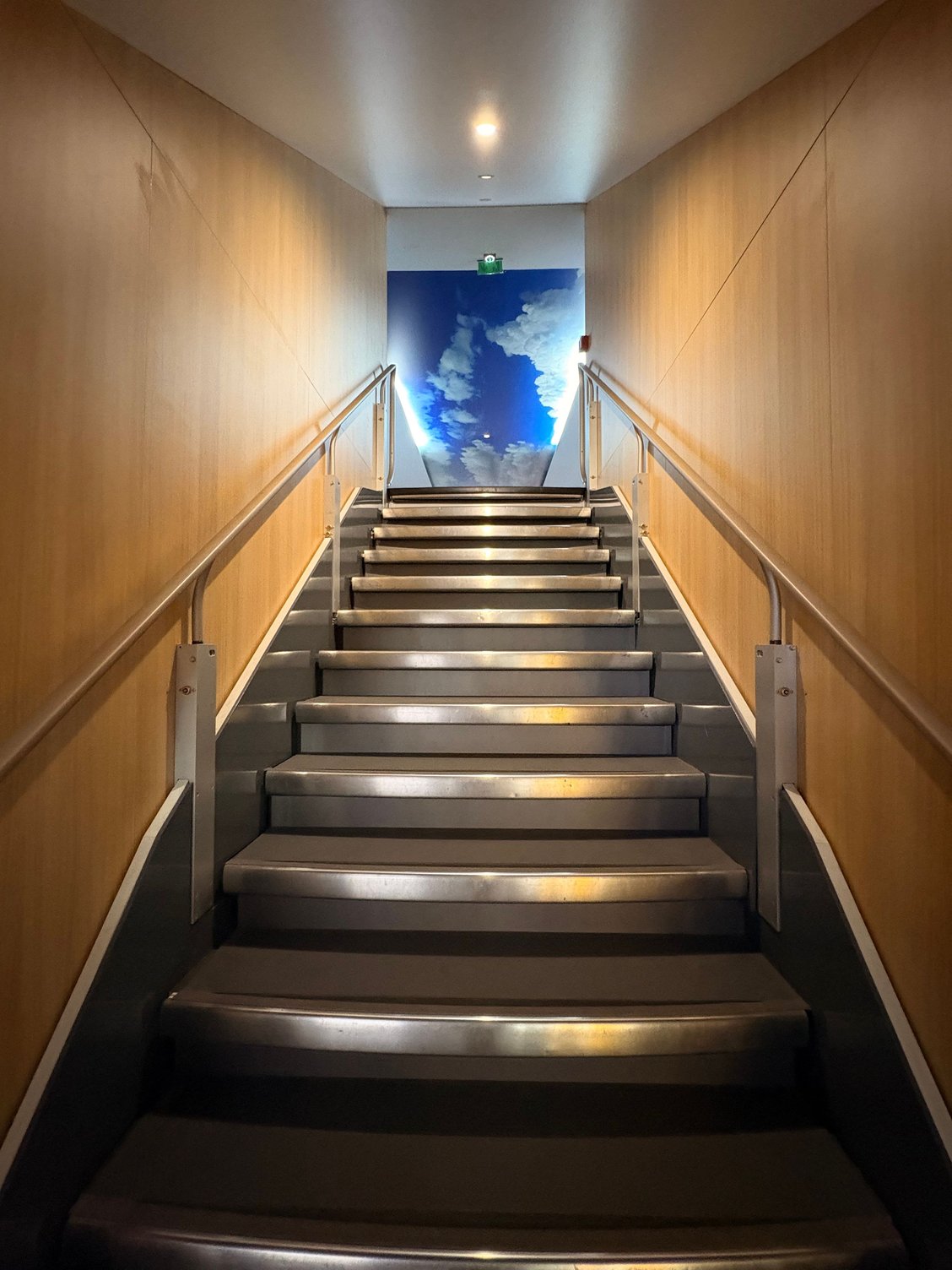 Up the forward staircase to the upper deck...