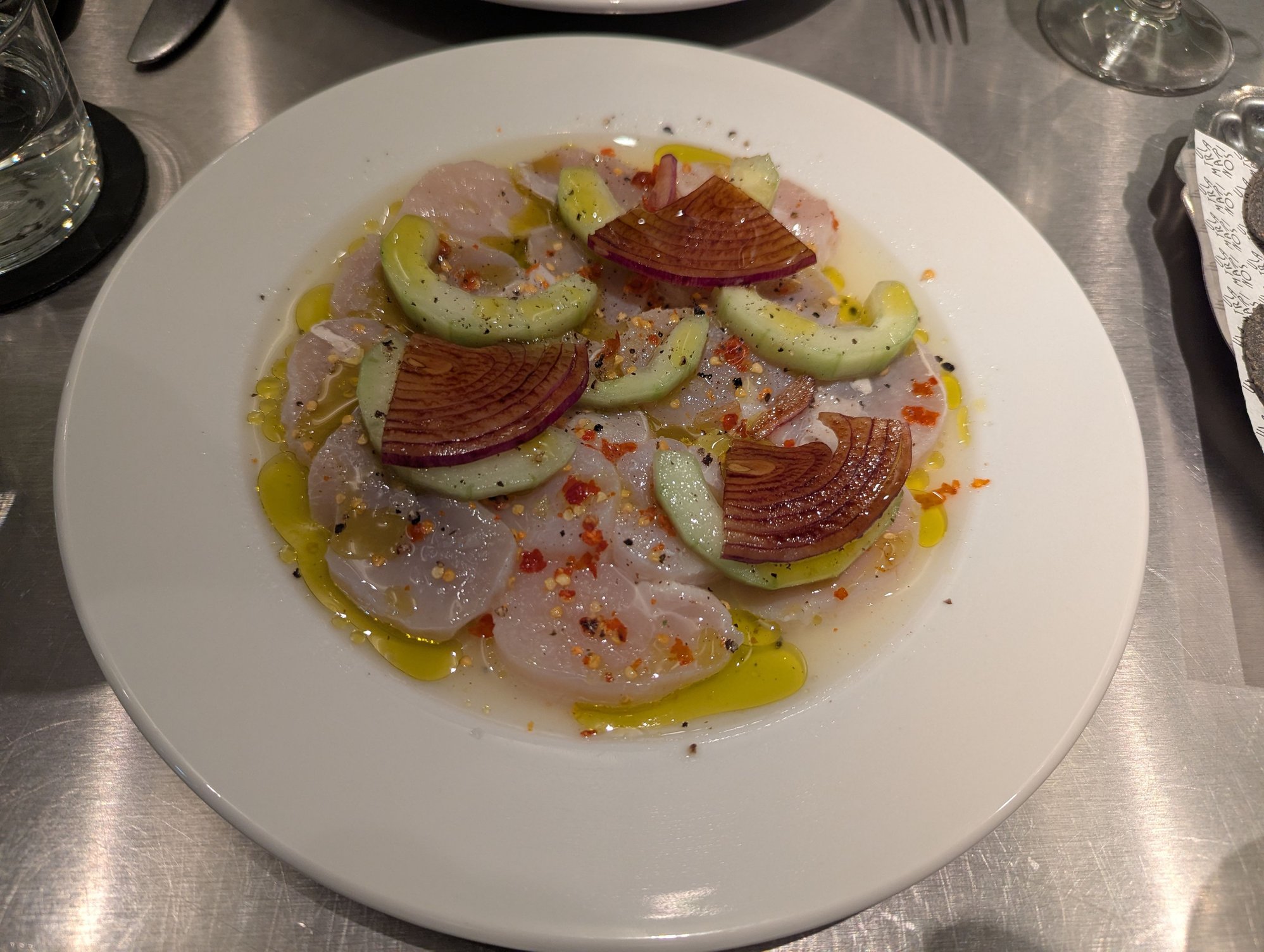 Aguachile de Scallops. May have been dish of the night.
