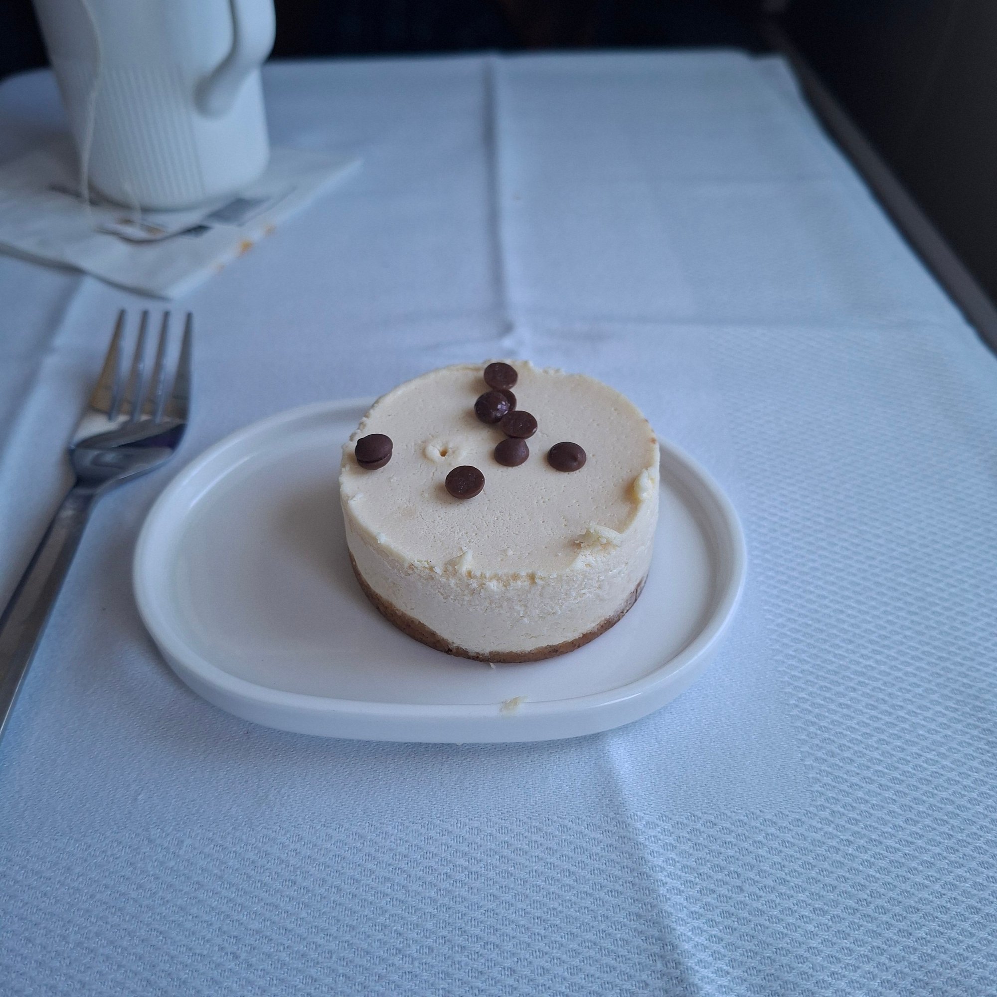 Cheesecake offered after breakfast.
