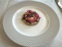 Amouse bouche - nice flavour combo paired with the Chablis