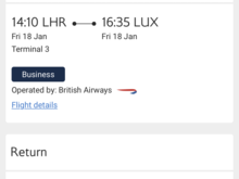 Club Europe one way Euro Traveller the other