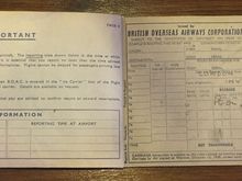 The original ticket given to the Queen on one of her journeys with BA.