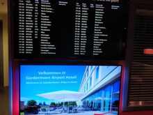 Departure board from the hotel lobby