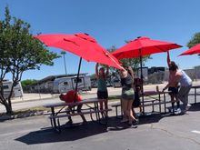 flyaway umbrellas at Roadmap 