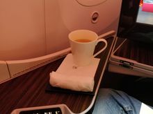 Predeparture drink and hot towel