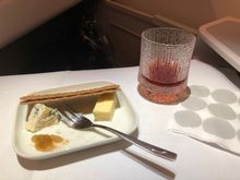 Cheeses with rhubarb compote