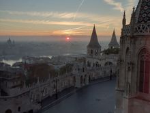 View from living room across the Bastion and Danube just after sunrise 