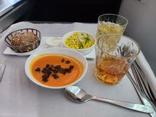 Tomato and coconut soup.  Very good.