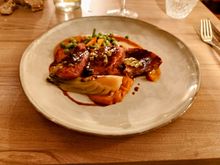 Main in this menu was Iberico pork, prepared sous vice, on bed of sweet potato purée, with seasonal vegetables