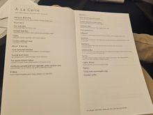 Dinner menu