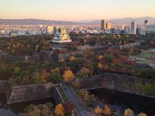 View of osaka castle just now
