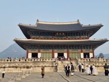 Palace with mountain behind