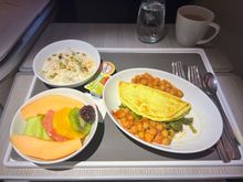 Breakfast before landing into DXB