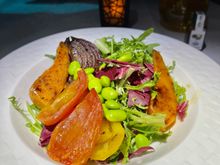 Mixed green salad with balsamic dressing