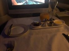 Breakfast setup.