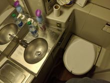 The restroom is a bit cramped but a large and more ergonomic one is available in the newer cars.  
