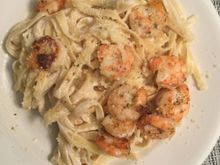 Fettuccine Alfredo with shrimp tonight.