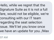 Signature suite access will not be granted