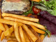 From the main restaurant- Cheese Burger 
Standard - nothing special 