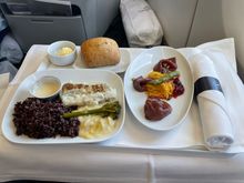 Beef starter with Fish main 