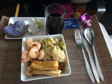 The noodles and shrimp