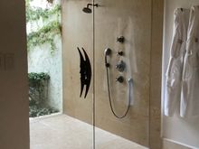 Indoor glass steam shower
