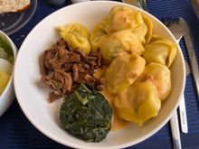 Mushrooms tasted like rubber… pasta was decent.