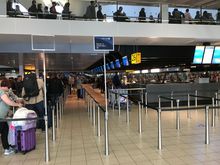 UA checkin counters at T3 row 26 - 
Behind it you see the staircase to economy security, 
Business Class + Priority security is to the right