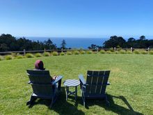 Viewing area - right below the lower pool. Relaxing chairs and drinks.