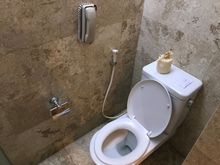 Toilet with bidet hose (life saver)