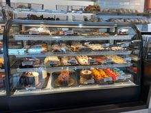 Dessert counter.