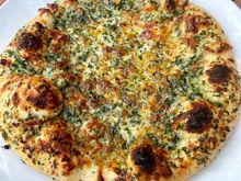 Garlic cheese bread with outrageous amounts of NZ cultured butter. This was a winner. Plate needed to capture the excess liquified butter. 