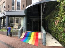 No red carpet but at least a warm welcome with Pride!