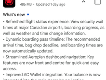 Change log from Google Play