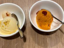 Ice cream  : Lychee with osmanthus wine and goji berries
