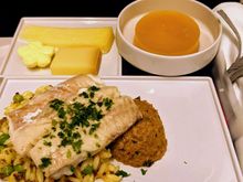Air France business class dinner, CDG-LHR, October 2022