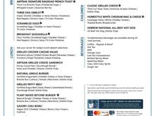 Menu page 1.