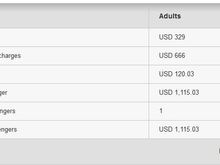New August 8/September 13 Fare Breakdown $1116