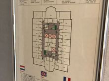 Floorplan of level 11 - this junior suite is located on the map in the lowerleft corner - on the upper part of the map is the presidential suite (that faces north and Rotterdam Centraal railwaystation)