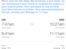 A detailed description of the delay and what they have done to resolve it. Color me impressed. The UA app is by far my favorite airline app. 