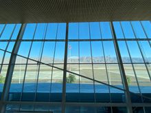 ETM terminal looking out to Jordanian mountains. 