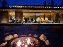 Gas fireplace at the Clubhouse.