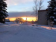 Sunset at about 3:30 PM. 