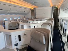 Empty flight.  Fewer than 15 on board.  Only 3 in business,