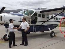 My regular is a Cessna caravan- not sure if it can be considered stretched but has the same problem. Pilot places a tail stand before we’re allowed off 