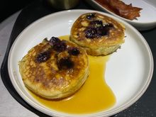 Blueberry quinoa pancakes - thyme infused maple syrup