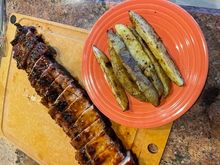 Grilled Baby back ribs and crispy potato wedges